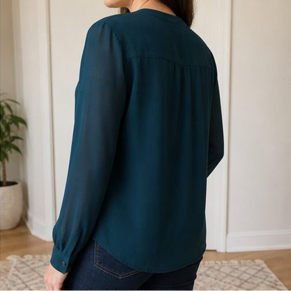 Teal Wrap Blouse - Picture 3 of 6